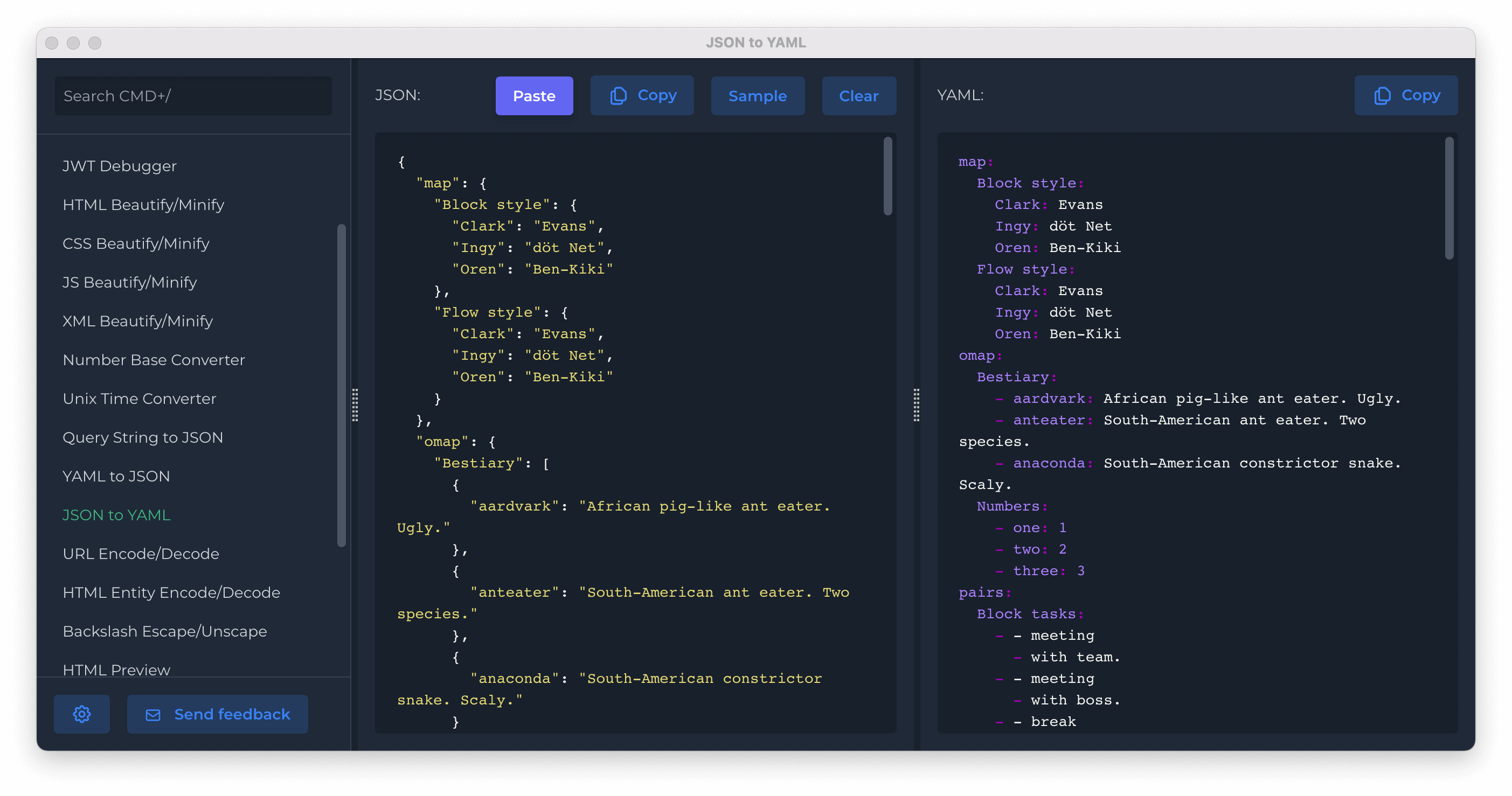 JSON to YAML